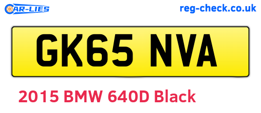 GK65NVA are the vehicle registration plates.