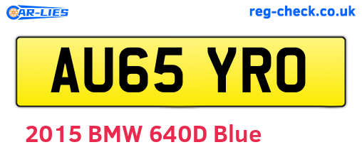 AU65YRO are the vehicle registration plates.