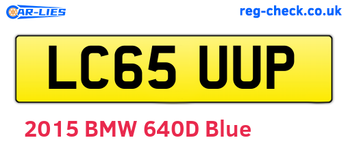 LC65UUP are the vehicle registration plates.