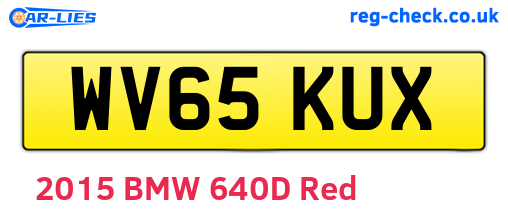 WV65KUX are the vehicle registration plates.