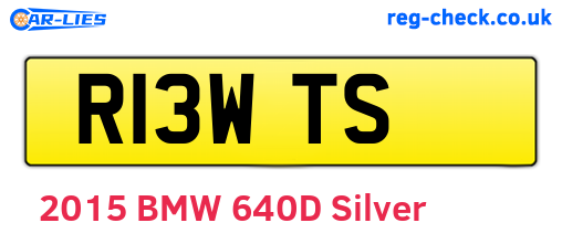 R13WTS are the vehicle registration plates.
