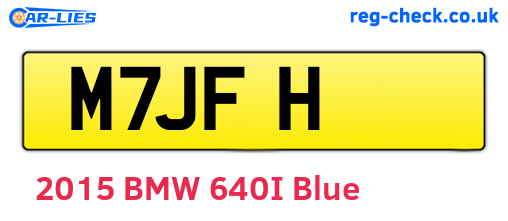 M7JFH are the vehicle registration plates.