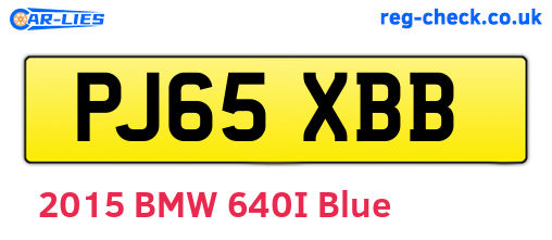 PJ65XBB are the vehicle registration plates.