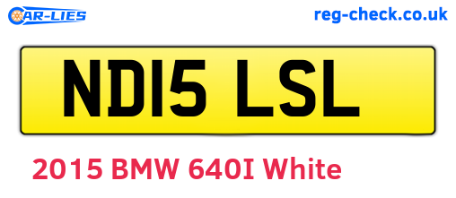 ND15LSL are the vehicle registration plates.