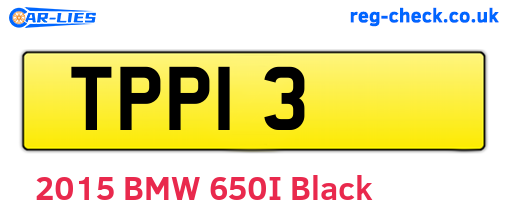 TPP13 are the vehicle registration plates.