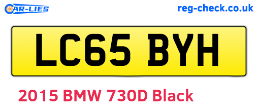 LC65BYH are the vehicle registration plates.