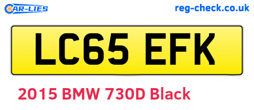LC65EFK are the vehicle registration plates.