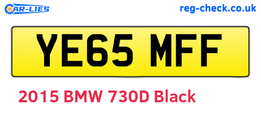 YE65MFF are the vehicle registration plates.