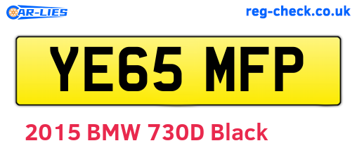 YE65MFP are the vehicle registration plates.