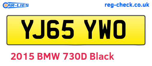 YJ65YWO are the vehicle registration plates.