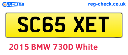 SC65XET are the vehicle registration plates.