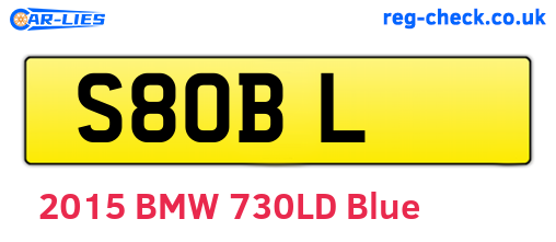 S8OBL are the vehicle registration plates.