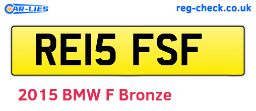 RE15FSF are the vehicle registration plates.