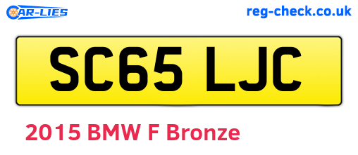 SC65LJC are the vehicle registration plates.