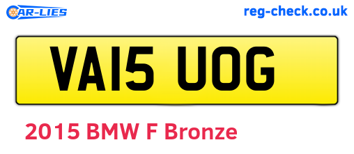 VA15UOG are the vehicle registration plates.