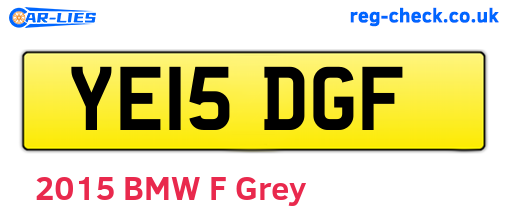 YE15DGF are the vehicle registration plates.