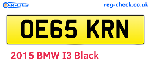 OE65KRN are the vehicle registration plates.