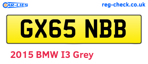 GX65NBB are the vehicle registration plates.