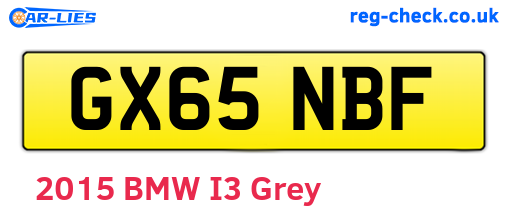 GX65NBF are the vehicle registration plates.