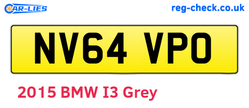 NV64VPO are the vehicle registration plates.