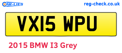 VX15WPU are the vehicle registration plates.