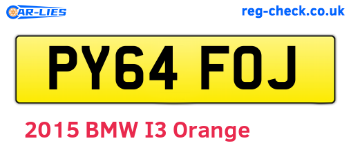 PY64FOJ are the vehicle registration plates.