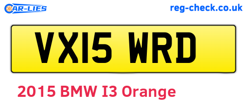 VX15WRD are the vehicle registration plates.
