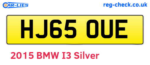 HJ65OUE are the vehicle registration plates.