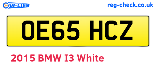OE65HCZ are the vehicle registration plates.