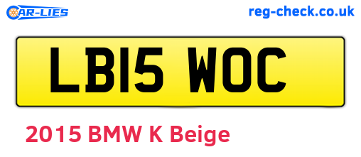 LB15WOC are the vehicle registration plates.