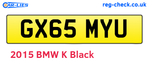 GX65MYU are the vehicle registration plates.