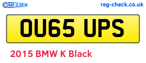 OU65UPS are the vehicle registration plates.
