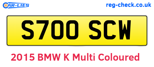 S700SCW are the vehicle registration plates.