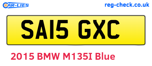SA15GXC are the vehicle registration plates.