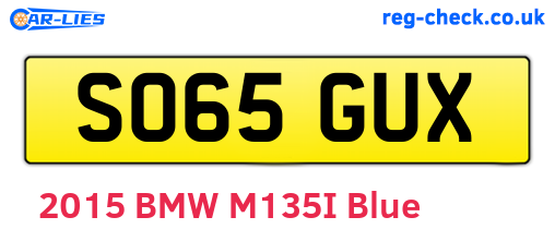 SO65GUX are the vehicle registration plates.