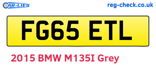 FG65ETL are the vehicle registration plates.