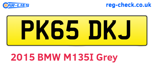 PK65DKJ are the vehicle registration plates.