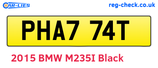 PHA774T are the vehicle registration plates.