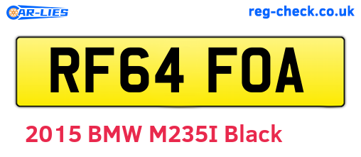 RF64FOA are the vehicle registration plates.