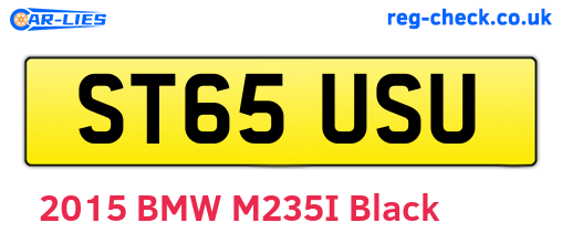 ST65USU are the vehicle registration plates.