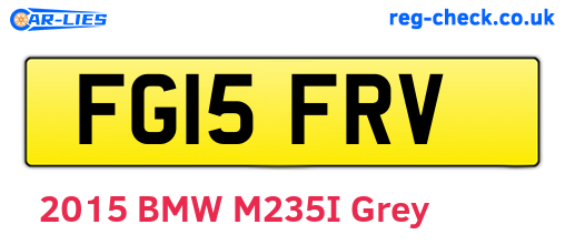 FG15FRV are the vehicle registration plates.