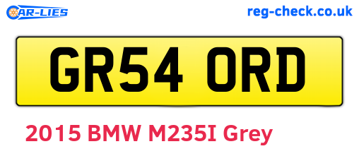 GR54ORD are the vehicle registration plates.