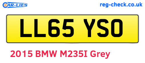 LL65YSO are the vehicle registration plates.