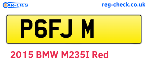 P6FJM are the vehicle registration plates.