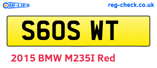 S60SWT are the vehicle registration plates.