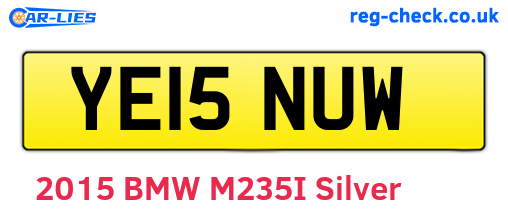 YE15NUW are the vehicle registration plates.