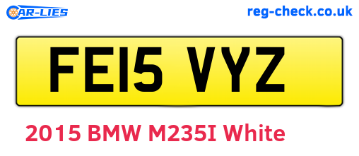 FE15VYZ are the vehicle registration plates.