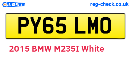 PY65LMO are the vehicle registration plates.