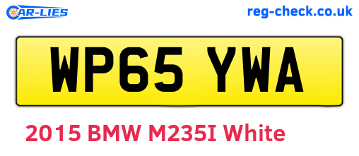 WP65YWA are the vehicle registration plates.