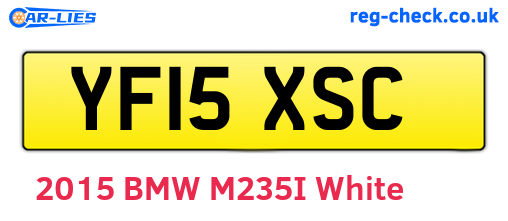 YF15XSC are the vehicle registration plates.